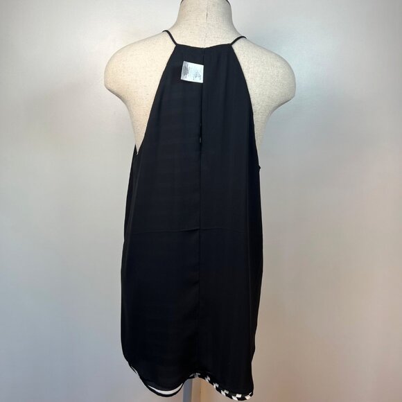 NEW EXPRESS Barcelona Cami Black and White Striped Reversible V-Neck Tank Top L - Picture 10 of 11